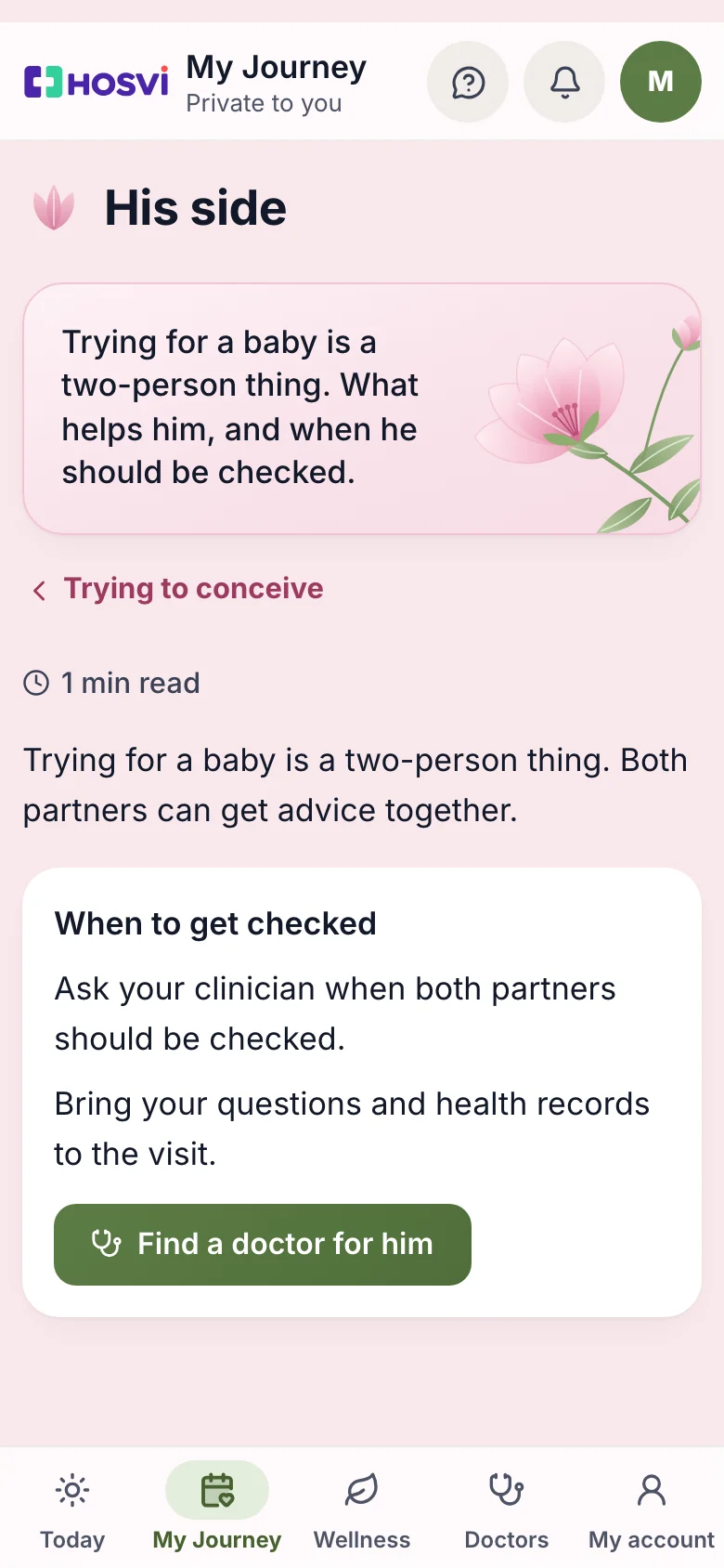 His side: when a couple should get checked together